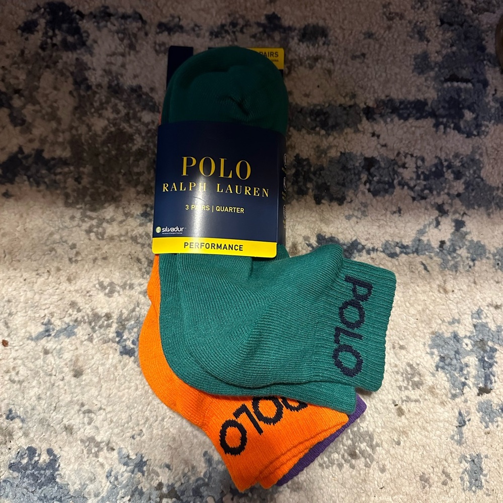 Brand new Ralph Lauren polo quarter socks 3pk